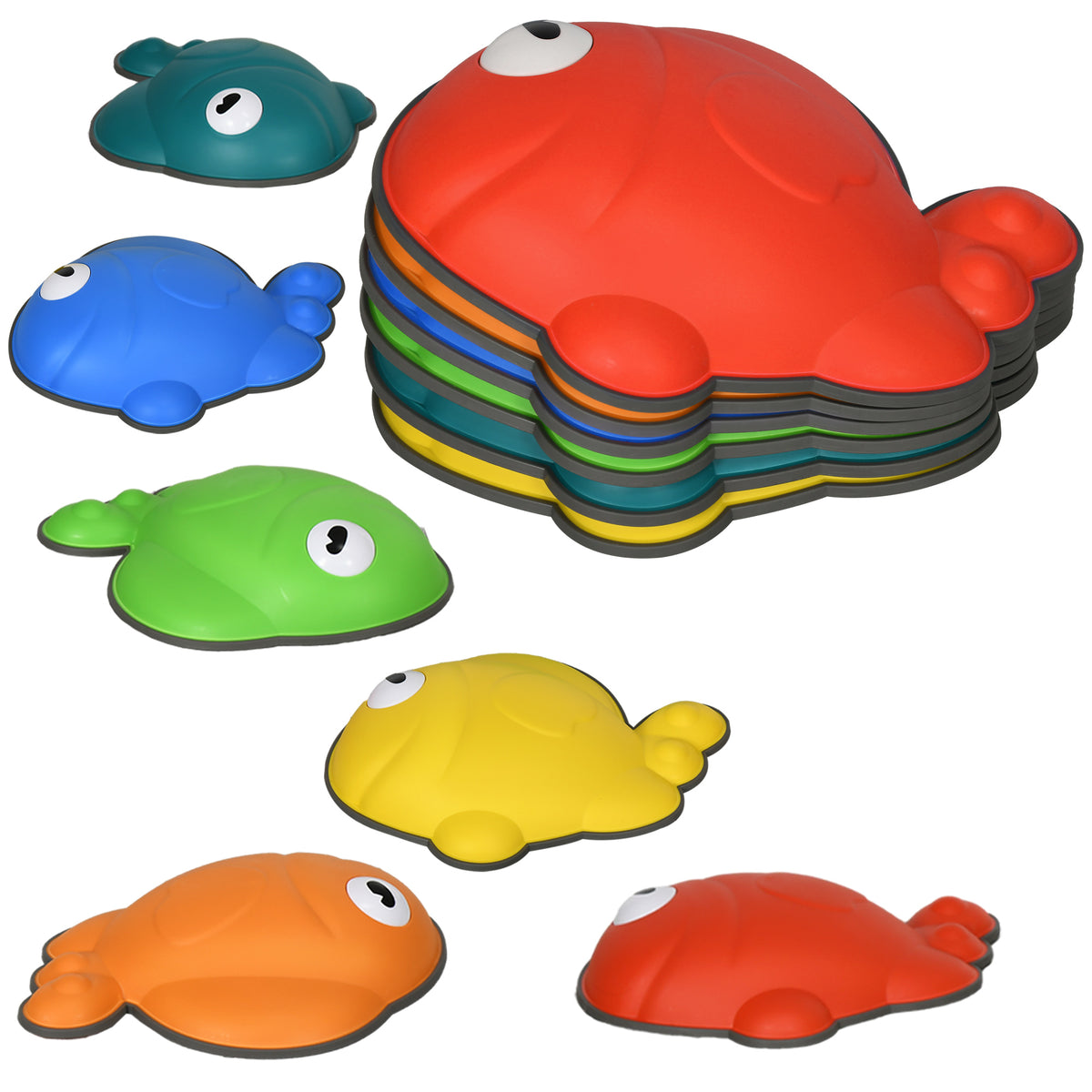 PURE 6 Pcs Balance Stepping Stones Kids for Sensory with Non-slip Edge, Stackable Outdoor Indoor Obstacle Course