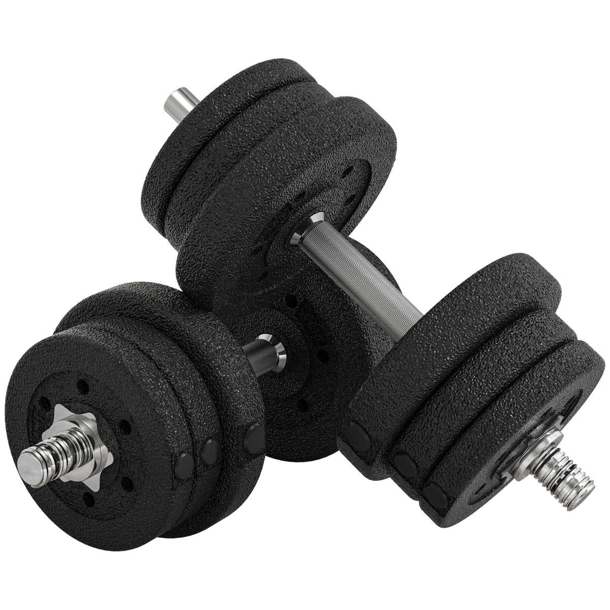 PURE 25KG Adjustable Weights Dumbbells Set, Dumbbell Hand Weights for Home Office Gym Body Fitness Lifting Training, Black