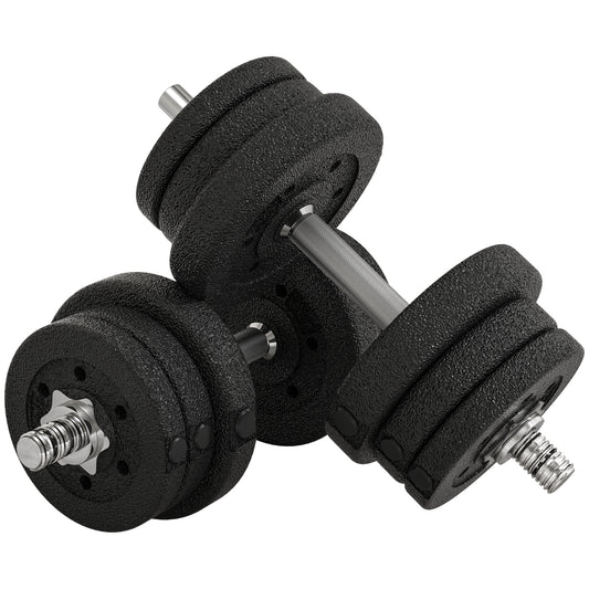 PURE 25KG Adjustable Weights Dumbbells Set, Dumbbell Hand Weights for Home Office Gym Body Fitness Lifting Training, Black
