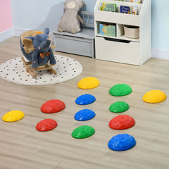 PURE Eight-Piece Kids Stepping Stones, with Non-Slip Mats, Balance River Stones