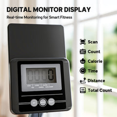 PURE Water Rowing Machine with Wheels, Vertical Storage, Adjustable Resistance, for Strength, Cardio Training