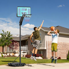 PURE Fully Adjustable Basketball Hoop Outdoor, 146-236cm Basketball Hoop and Stand with Weighted Base and Shatterproof Backboard, Portable on Wheels for Junior, Adults