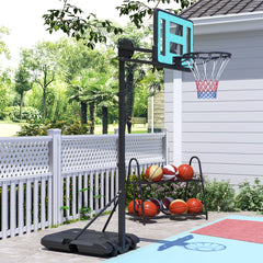 PURE Fully Adjustable Basketball Hoop Outdoor, 146-236cm Basketball Hoop and Stand with Weighted Base and Shatterproof Backboard, Portable on Wheels for Junior, Adults