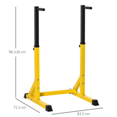 PURE 83.5L x 71.5W x 126H cm Dip Station Chin Up Parallel Bars Pull Up Power Tower Home Gym Workout Bicep Tricep Fitness Equipment Height Adjustable