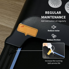 PURE Foldable Walking Treadmill, with LED Display and Wheels, for Home, Office, Gym, Blue