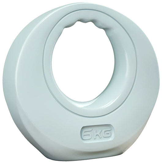 PURE 6kg Kettlebell, Kettle Bell with Wide Handle for Home Gym, Weight Lifting, Strength Training, Light Grey