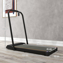 2.5HP Walking Pad, 1-6km/h Folding Treadmill with Remote Control and LED Display for Home Gym Office, Orange