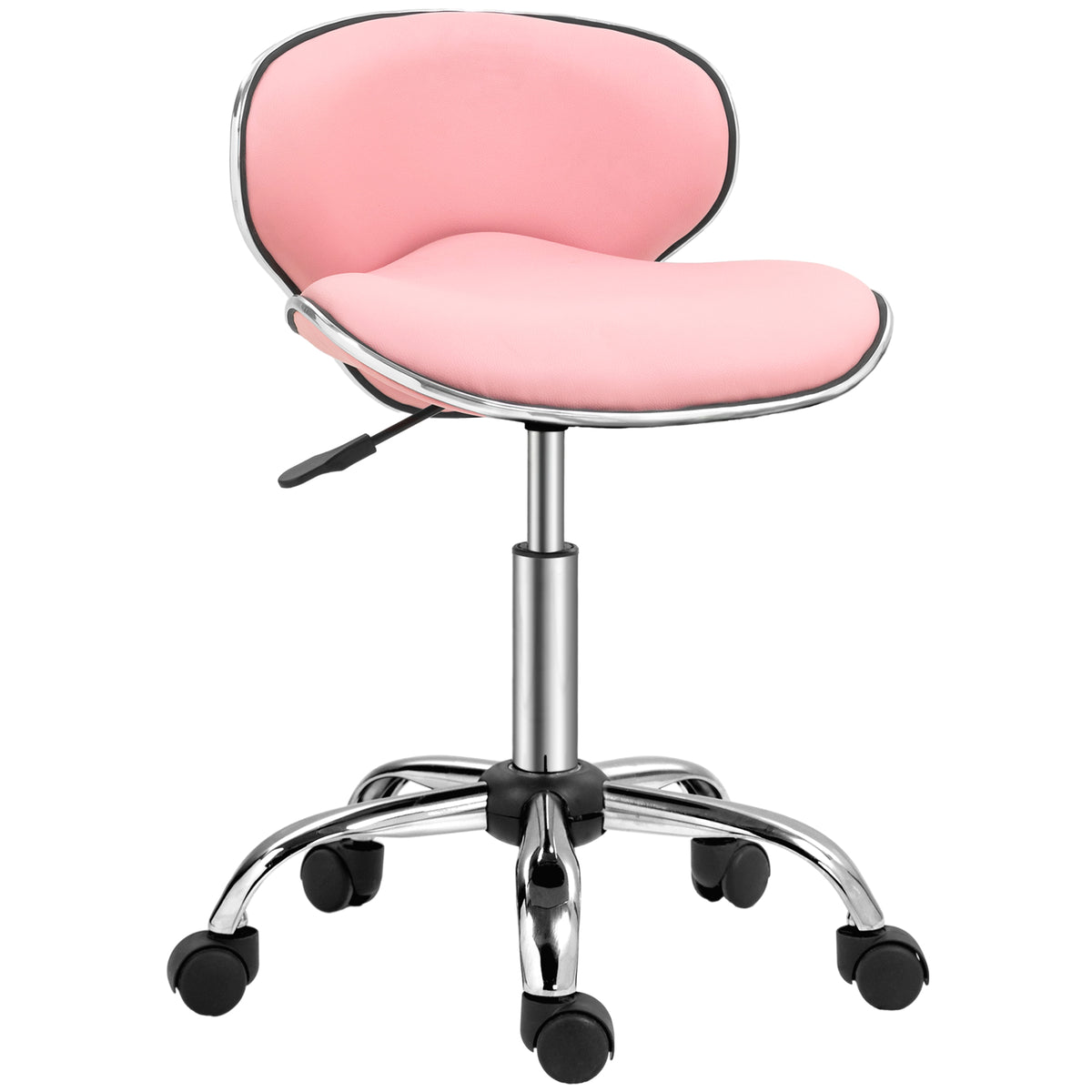 PURE Adjustable Rolling Swivel Beauty Salon Chair, Stool for Spa, Pink