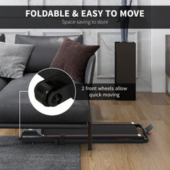 PURE Foldable Walking Treadmill, with LED Display and Wheels, for Home, Office, Fitness Studio, Orange