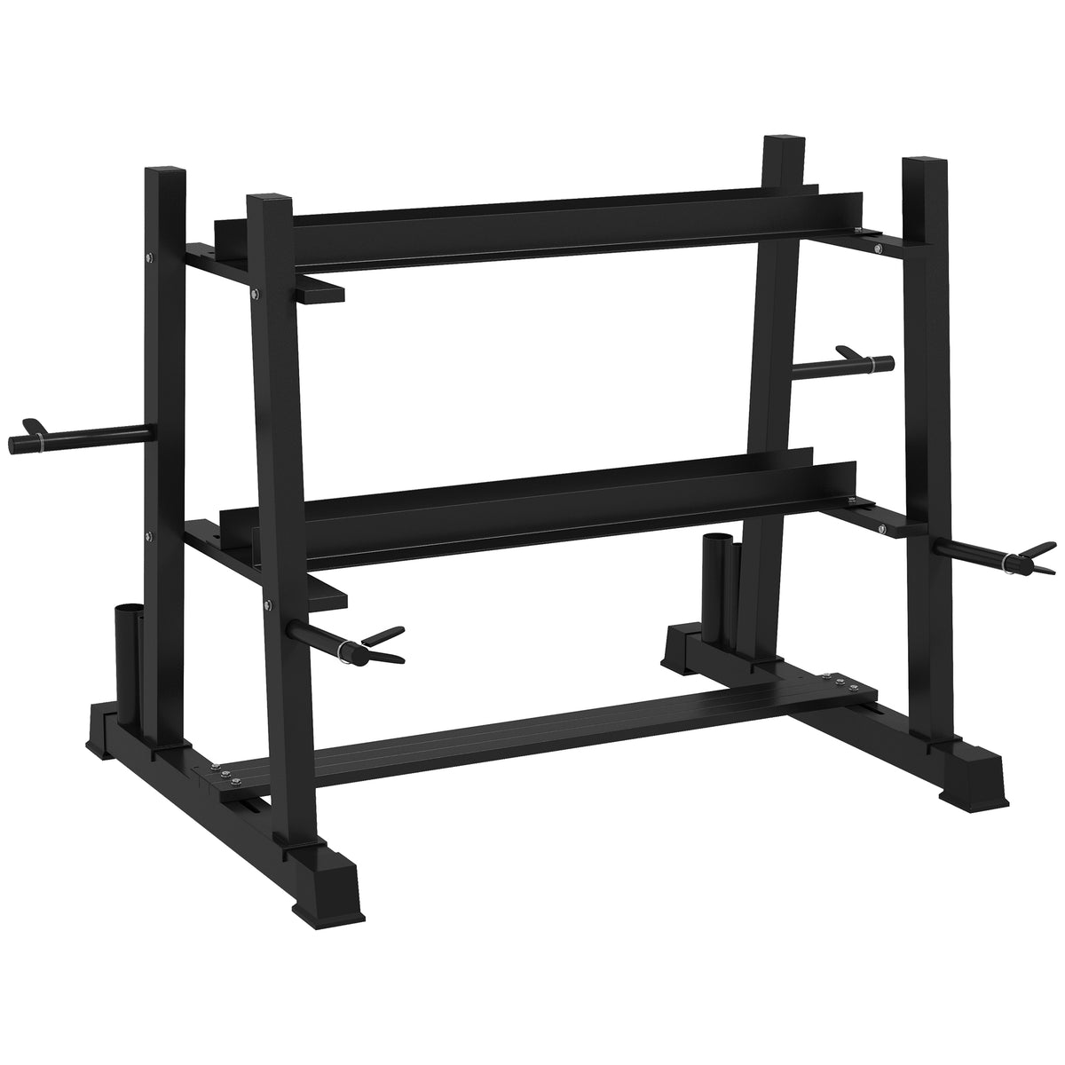 PURE 3-Tier Dumbbell Rack, Versatile Weight Rack with 4 Weight Rods for Dumbbells, Kettlebells and Plates (Rack Only)