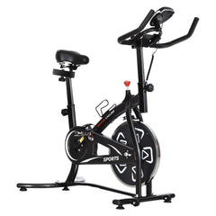 Steel Stationary Bike 8-Level Belt Driven Exercise Bike w/ LCD Monitor Black