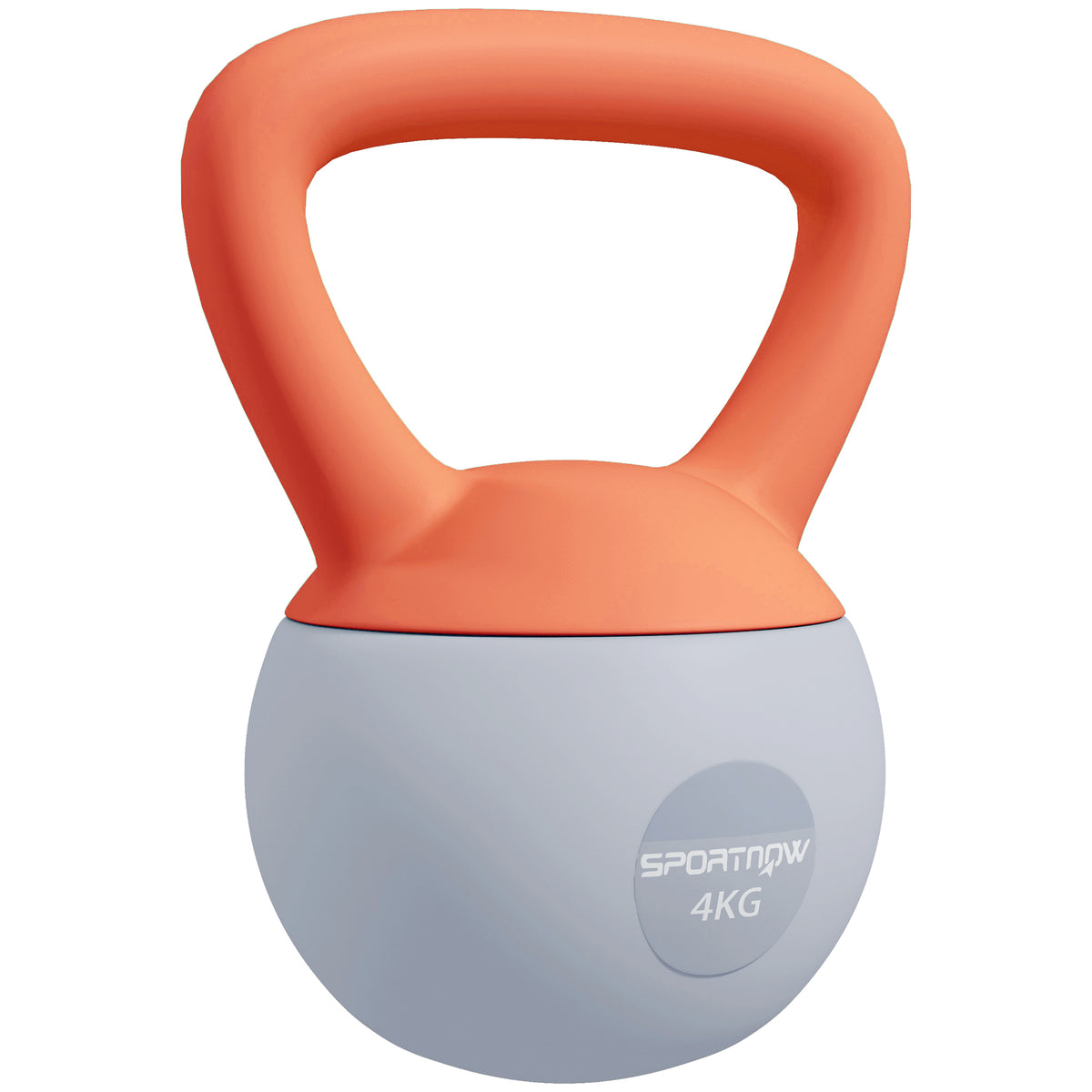 PURE 4KG Soft Kettlebell, Kettlebell with Non-Slip Handle for Home Gym, Weight Lifting, Strength Training, Orange/Grey