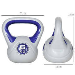 PURE Kettlebell, 6kg Kettle Bells with Handle for Home Gym Weight Lifting and Strength Training, Purple and Grey
