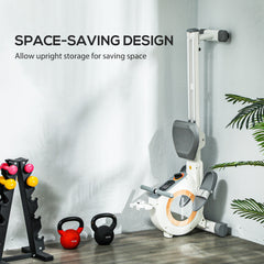 PURE Rowing Machine, 16-Level Magnetic Rower Machine with LCD Monitor and Phone Holder, White