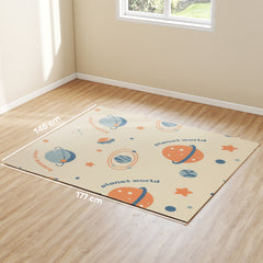 PURE Space-Themed Baby Plat Mat Double Sided, Foldable, Water-Resistant for Outdoor/Indoor, 177 x 146 x 1.5cm