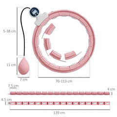 Weighted Hula Hoop Smart Hula Hoop, Massage Hula Ring with 16 Detachable Knots, 360° Auto-Rotating Ball and Digital Counter