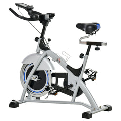 Indoor Cycling Exercise Bike Quiet Drive Fitness Stationary, 15KG Flywheel Cardio Workout Bicycle, Adjustable Seat, LCD Monitor