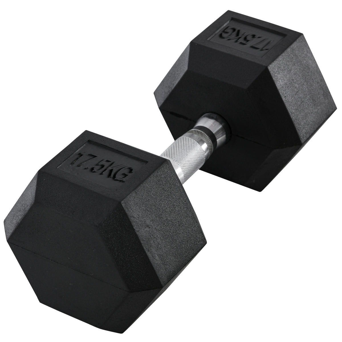PURE 17.5KG Single Rubber Hex Dumbbell Portable Hand Weights Dumbbell Home Gym