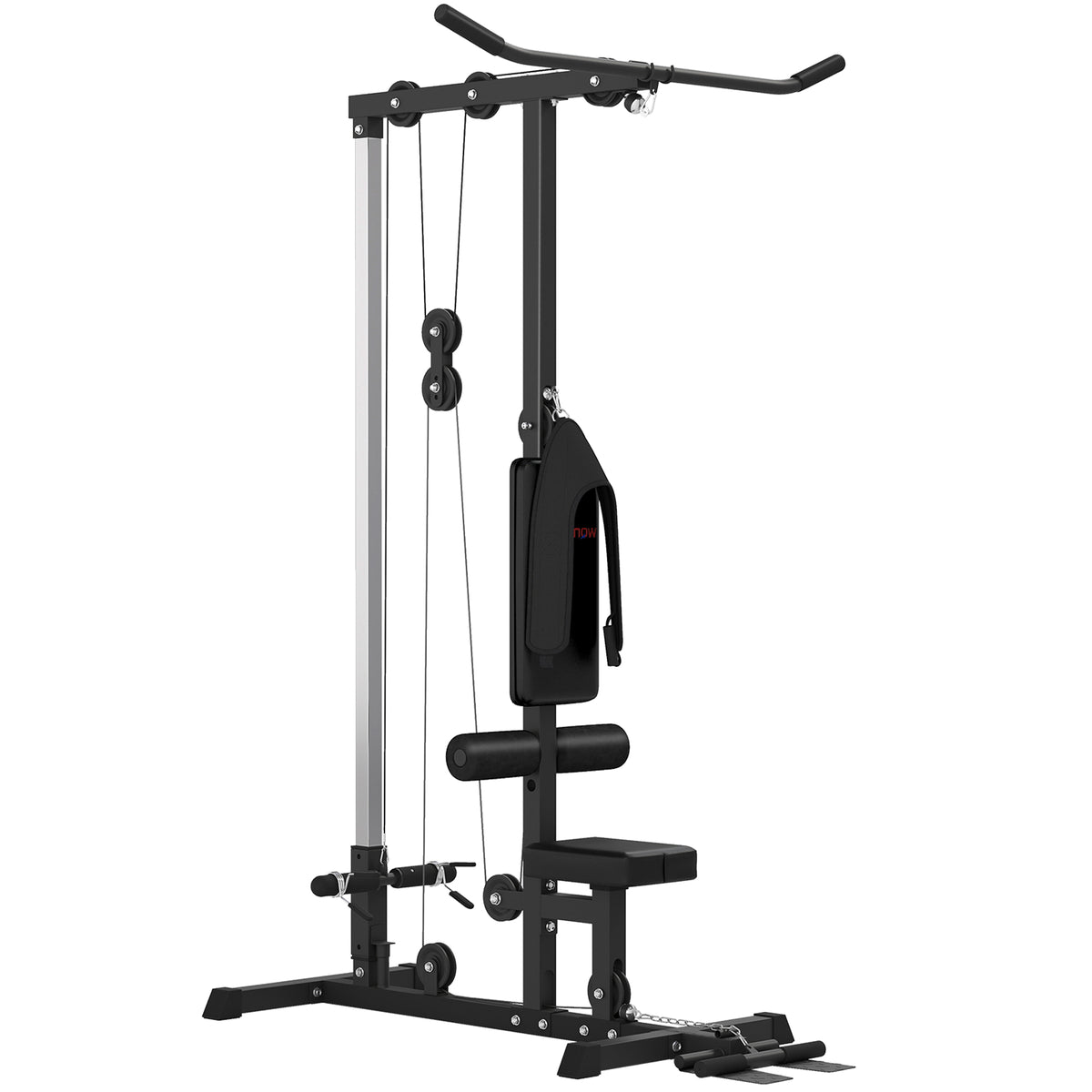 PURE Pull Up Station, Power Cage with Adjustable Seat, for Home Gym - Black