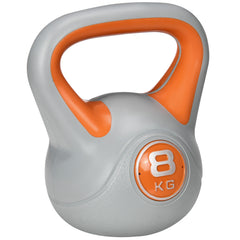 PURE Kettlebell, 8kg Kettle Bells with Handle for Home Gym Weight Lifting and Strength Training, Orange and Grey