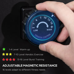 PURE Folding Rowing Machine with 16-Level Adjustable Magnetic Resistance, Aluminium Side Rail, Digital Monitor, Cardio Workout Rower, 130kg Weight Capacity for Home, Gym, Office