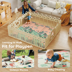 PURE Baby Play Mat, Double Sideded Foldable Kids Crawling Mat, Reversible & Waterproof, Dinosaur
