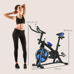 Exercise Bike, Indoor Stationary Bike, Cycling Machine with Adjustable Seat and Resistance for Home Gym Workout, Blue