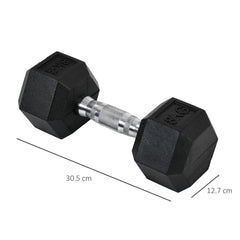 PURE 2x8kg Hex Dumbbell Rubber Weights Sets Hexagonal Gym Fitness Lifting Home
