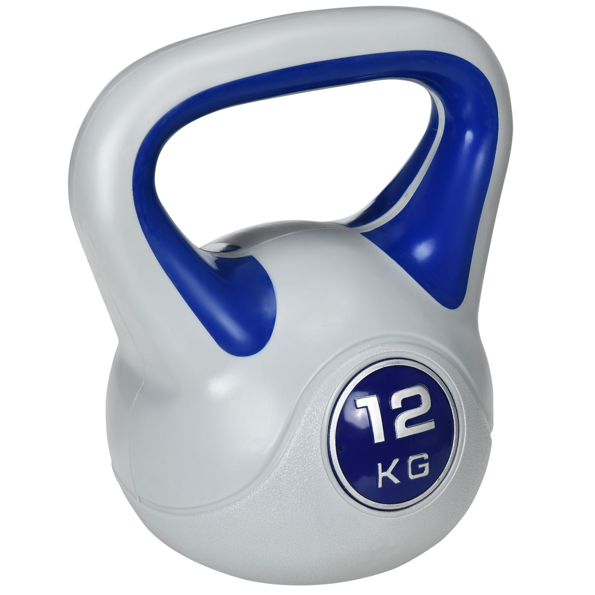 PURE Kettlebell, 12kg Kettle Bells with Handle for Home Gym Weight Lifting and Strength Training, Dark Blue and Grey
