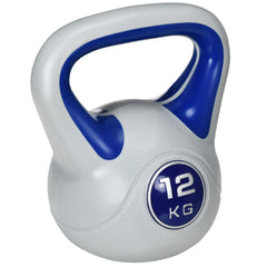 PURE Kettlebell, 12kg Kettle Bells with Handle for Home Gym Weight Lifting and Strength Training, Dark Blue and Grey