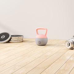 PURE 10KG Soft Kettlebell, Kettlebell with Non-Slip Handle for Home Gym, Weight Lifting, Strength Training, Pink/Grey