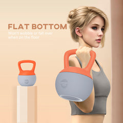 PURE 10KG Soft Kettlebell, Kettle Bell with Non-Slip Handle for Home Gym, Weight Lifting, Strength Training, Orange/Grey