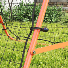 PURE Double Sided Football Rebounder Net, Football Rebound Goal with Five Adjustable Angles, Orange