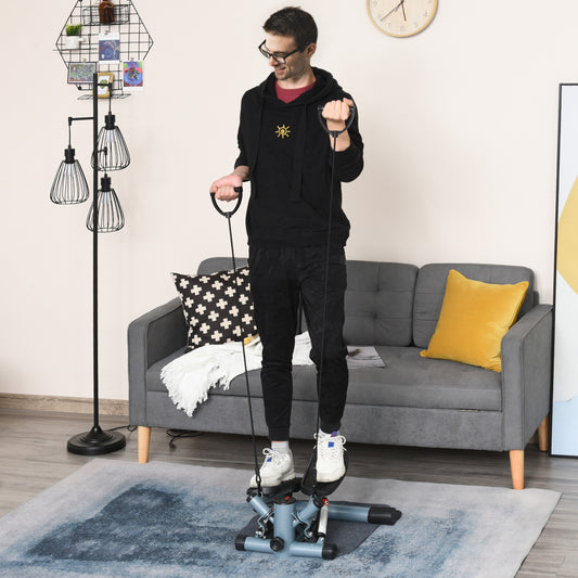 PURE Mini Stepper Step Machine with Resistance Bands and Cushion Mat for Leg Arm Full Body Training Fitness Stair Stepper