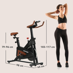 PURE Quiet Stationary Exercise Bike with Adjustable Resistance, Seat, Black
