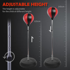 PURE Punching Bag with Stand, 126-144 cm Height Adjustable Boxing Set Free Standing Speed Bag with Gloves and Air Pump for Teenagers Home Gym Workout