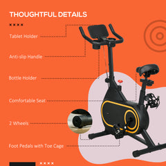 PURE Magnetic Indoor Cycling Bike, Exercise Bike with Silent Flywheel, LCD Display, Tablet Holder, Comfortable Seat