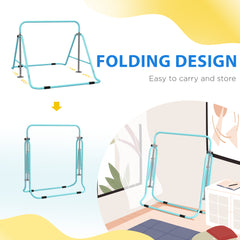 PURE Kids Gymnastic Bar, with Adjustable Height, Foldable Horizontal Bars - Light Blue