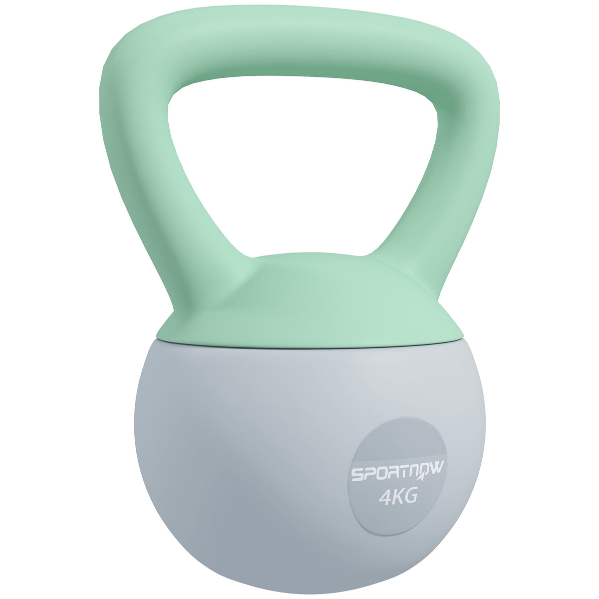 PURE 4KG Soft Kettlebell, Kettlebell with Non-Slip Handle for Home Gym, Weight Lifting, Strength Training, Green/Grey