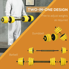 Adjustable Dumbbell Set: 30kg Weight Plates with Bar Clamps & Rod, Ergonomic Home Gym Fitness Equipment