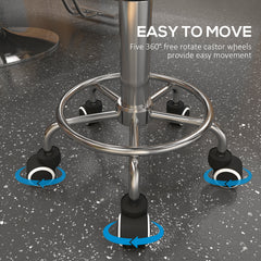 PURE PU Leather Rolling Stool, Height Adjustable Stool Chair with Wheels for Salon, Massage, Spa, Brown