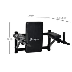 Wall Mounted Dip Station Rack-Black