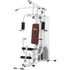 Multifunction Home Gym Weight Training Workout Station Fitness Strength Machine, White