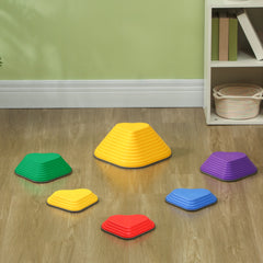 PURE 6-Piece Heart-Shaped Kids Balance Stepping Stones and Motor Skills, Multicoloured