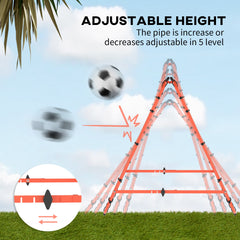 PURE Double Sided Football Rebounder Net, Football Rebound Goal with Five Adjustable Angles, Orange