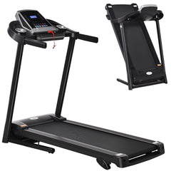 PURE Folding Treadmill, 2.0HP Incline Treadmill Running Machine, 12.8 km/h, with LED Display, Manual Incline, 12 Preset Programs, Drink & Phone Holder for Home Gym Fitness