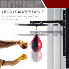 PURE Speedball Platform Punch Bag Frame, Wall Mounted Swivel Bracket MMA Exercise Training Workout w/Ball