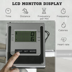 PURE Stepper Machine for Home, Foldable Stair Stepper with 12-Level Hydraulic Resistance, Stair Climber with LCD Monitor, Heart Rate Sensor and Drink Holder, White and Black