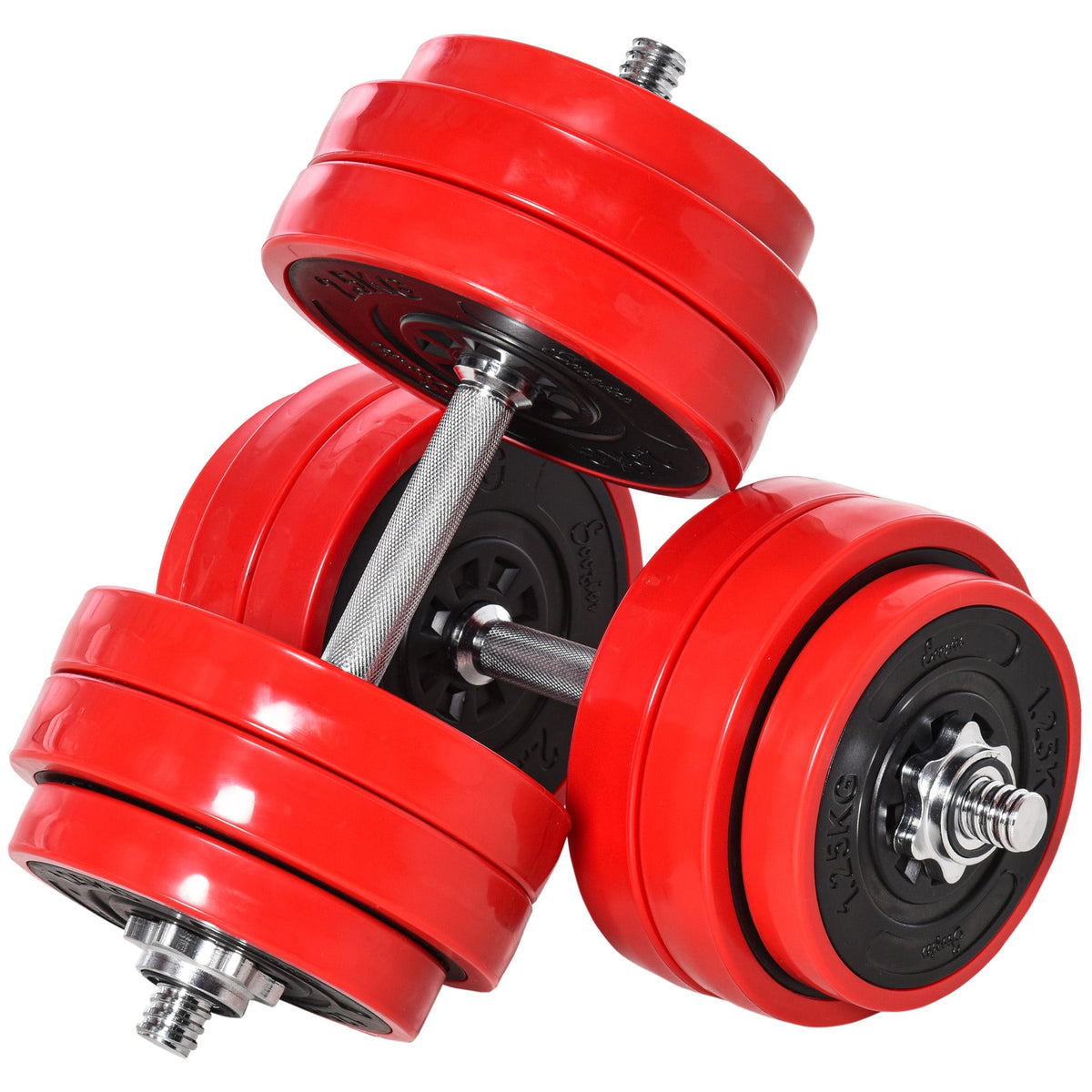 30KGS 2-In-1 Barbell Weights Set with Non-slip Grip for Strength Muscle Training, Weight Lifting for Home Gym Fitness