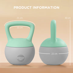 PURE 10KG Soft Kettlebell, Kettlebell with Non-Slip Handle for Home Gym, Weight Lifting, Strength Training, Green/Grey